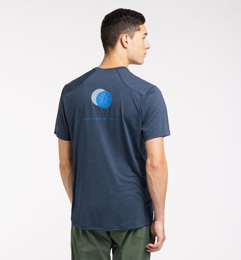 Haglöfs Mens Ridge T-Shirt Dark Blue New Zealand 67431PJKY